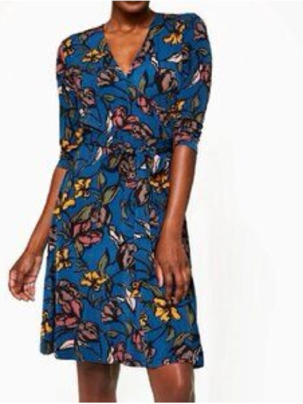 leota Floral Mini Dress in Blue & Pink Size PXL Like New
